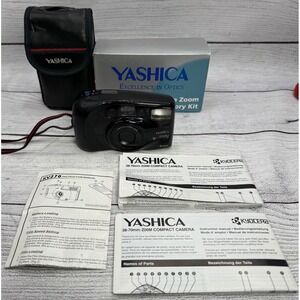 Yashica EZS Elite ZOOM 70 35mm Film Camera Bundle w/ 38-70MM Lens TESTED